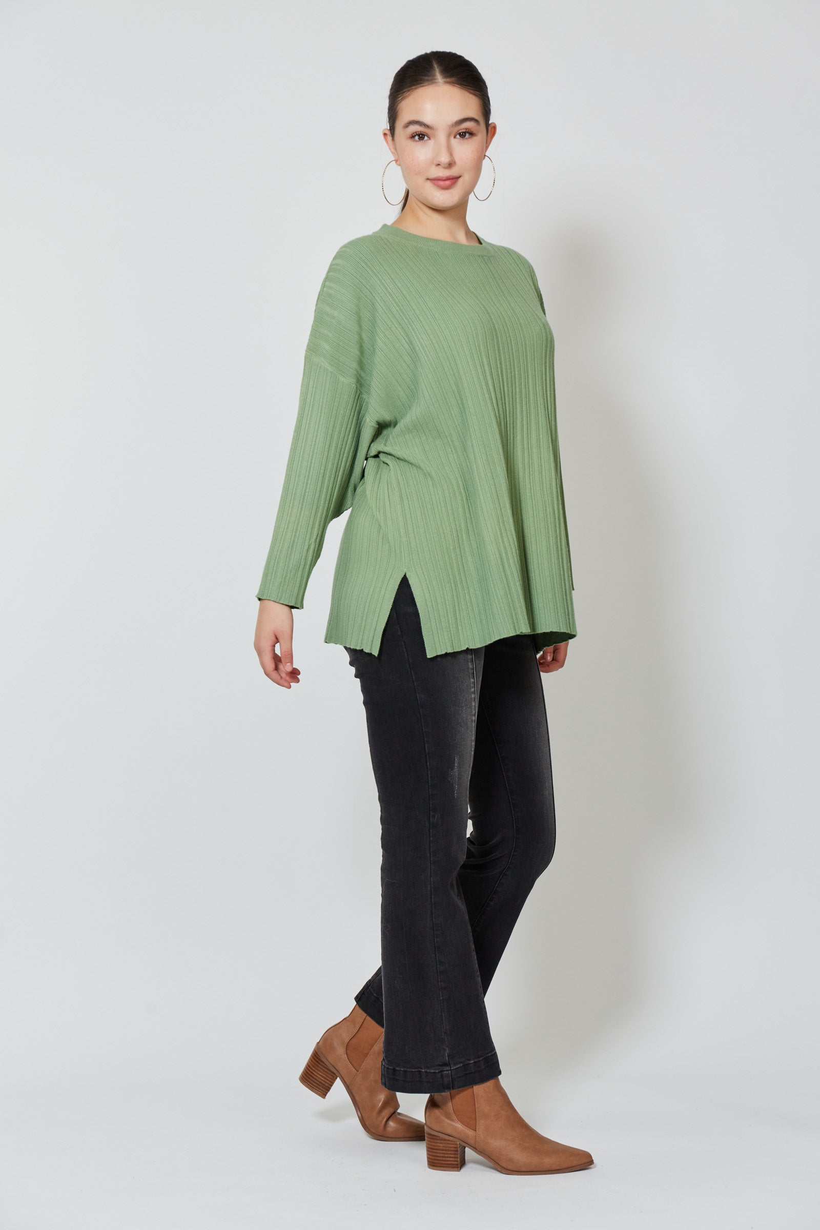 Ines Rib Jumper - Moss