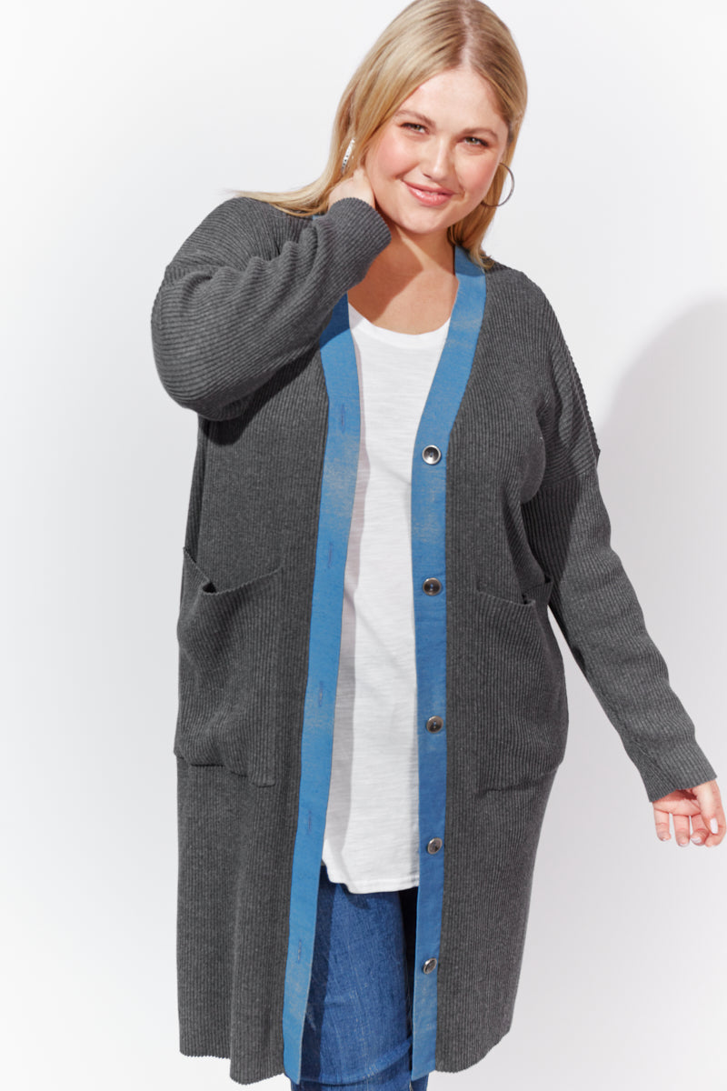 Adare Cardigan - Nickel