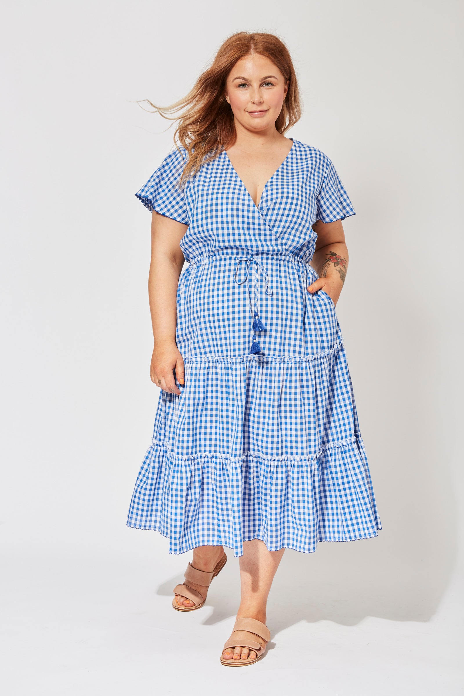 Rio Drawstring Dress - Cobalt