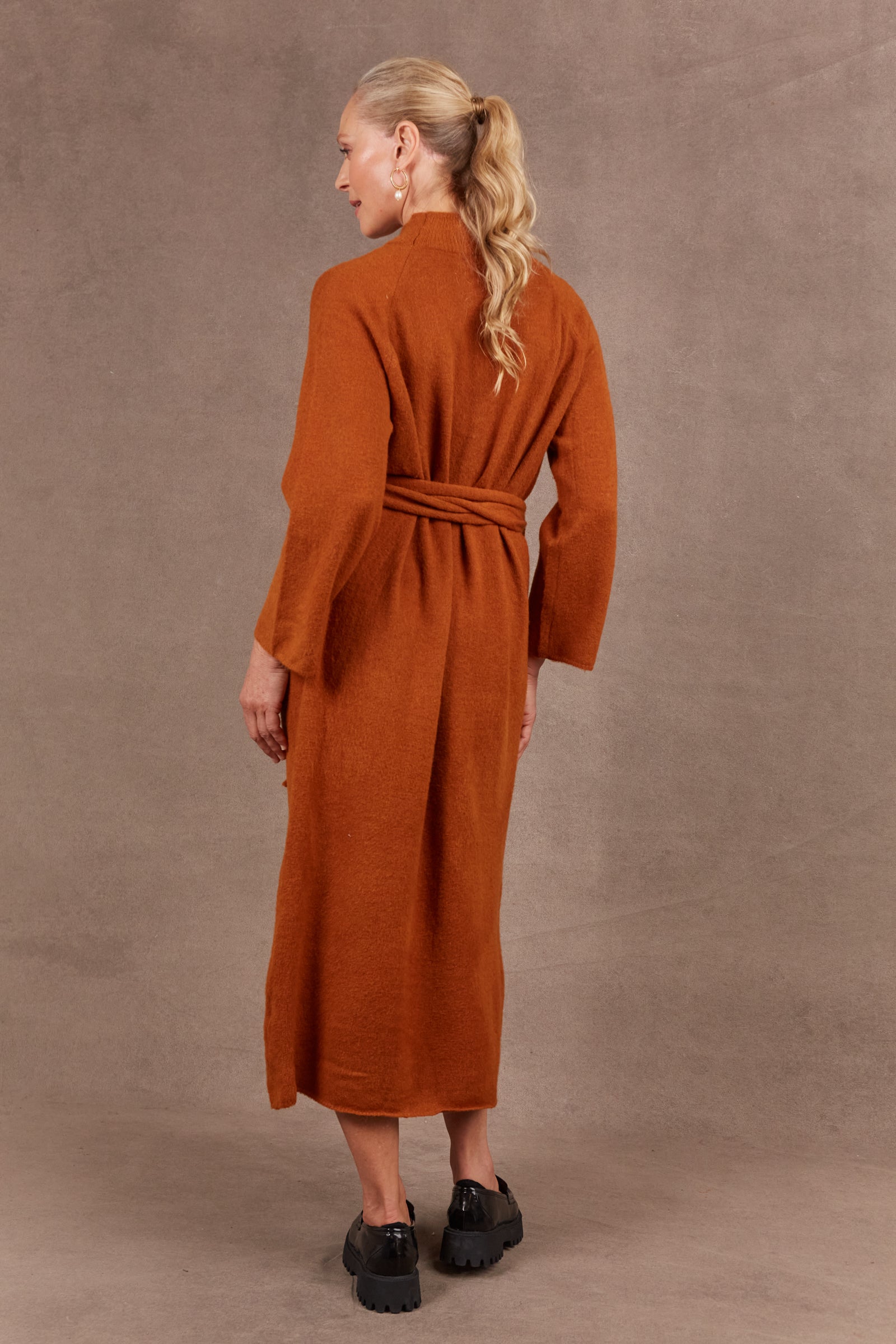 Paarl Tie Knit Dress - Ochre