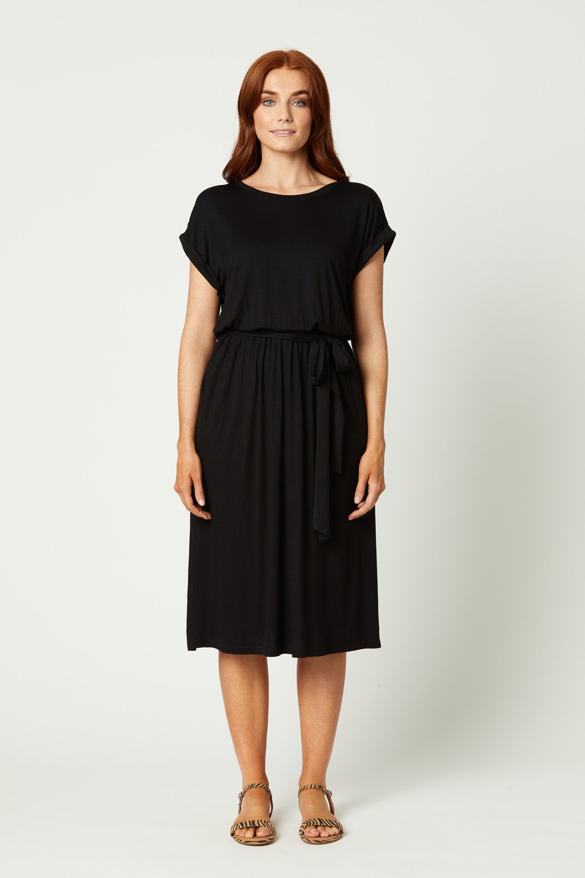 Lioness Waisted Dress - Ebony - eb&ive Clothing - Dress Mid - Jersey