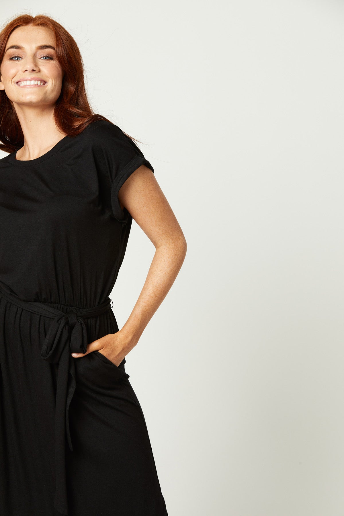 Lioness Waisted Dress - Ebony - eb&ive Clothing - Dress Mid - Jersey