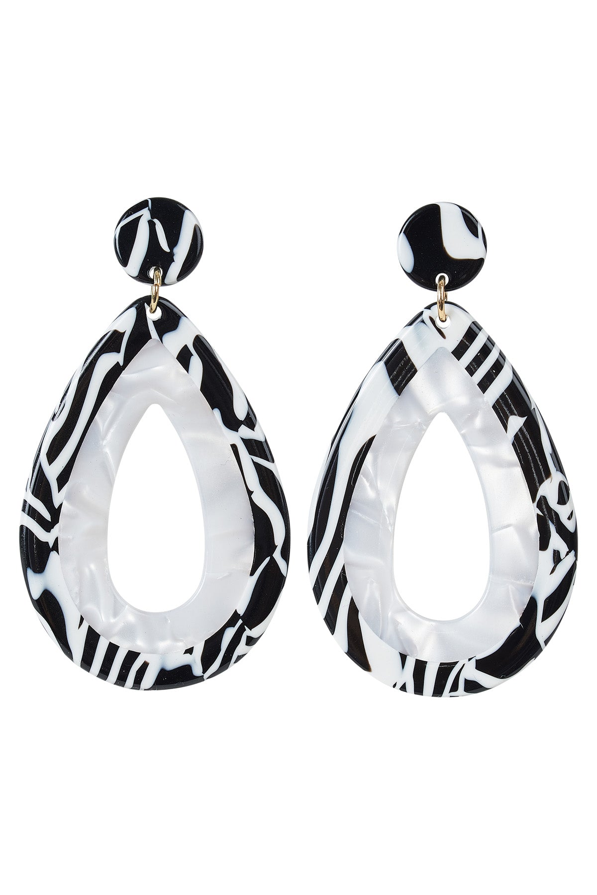 Tribal Teardrop Earring  - Zebra