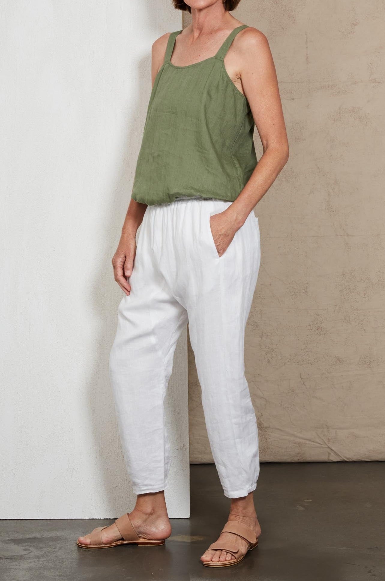 Indica Tank - Fern - eb&ive Clothing - Top Sleeveless Linen