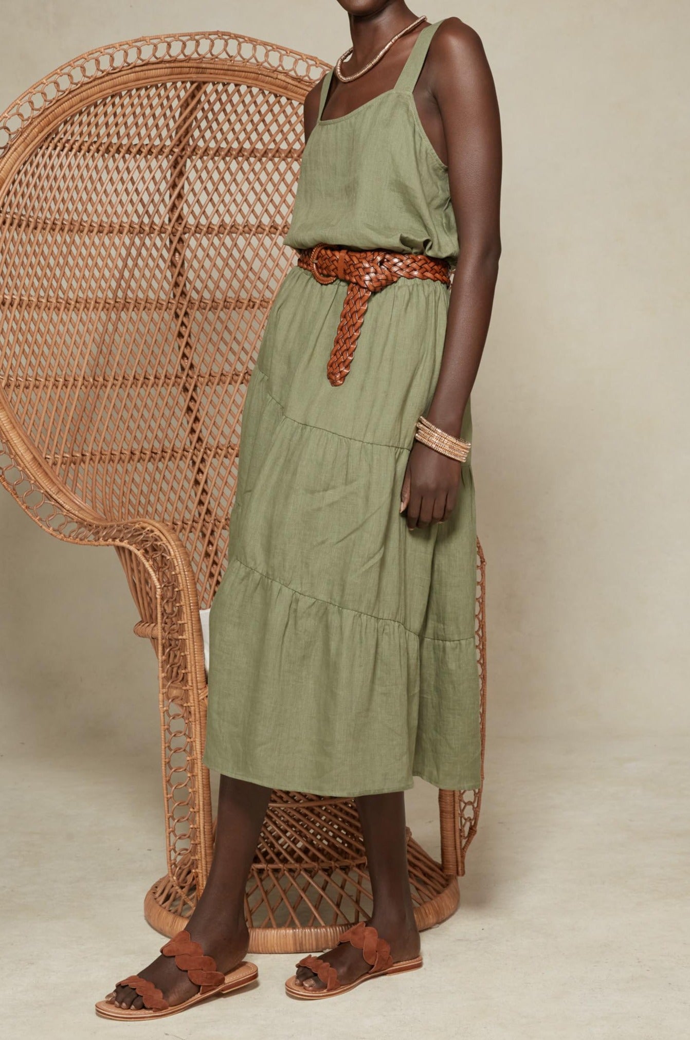 Indica Skirt - Fern - eb&ive Clothing - Skirt Mid Linen