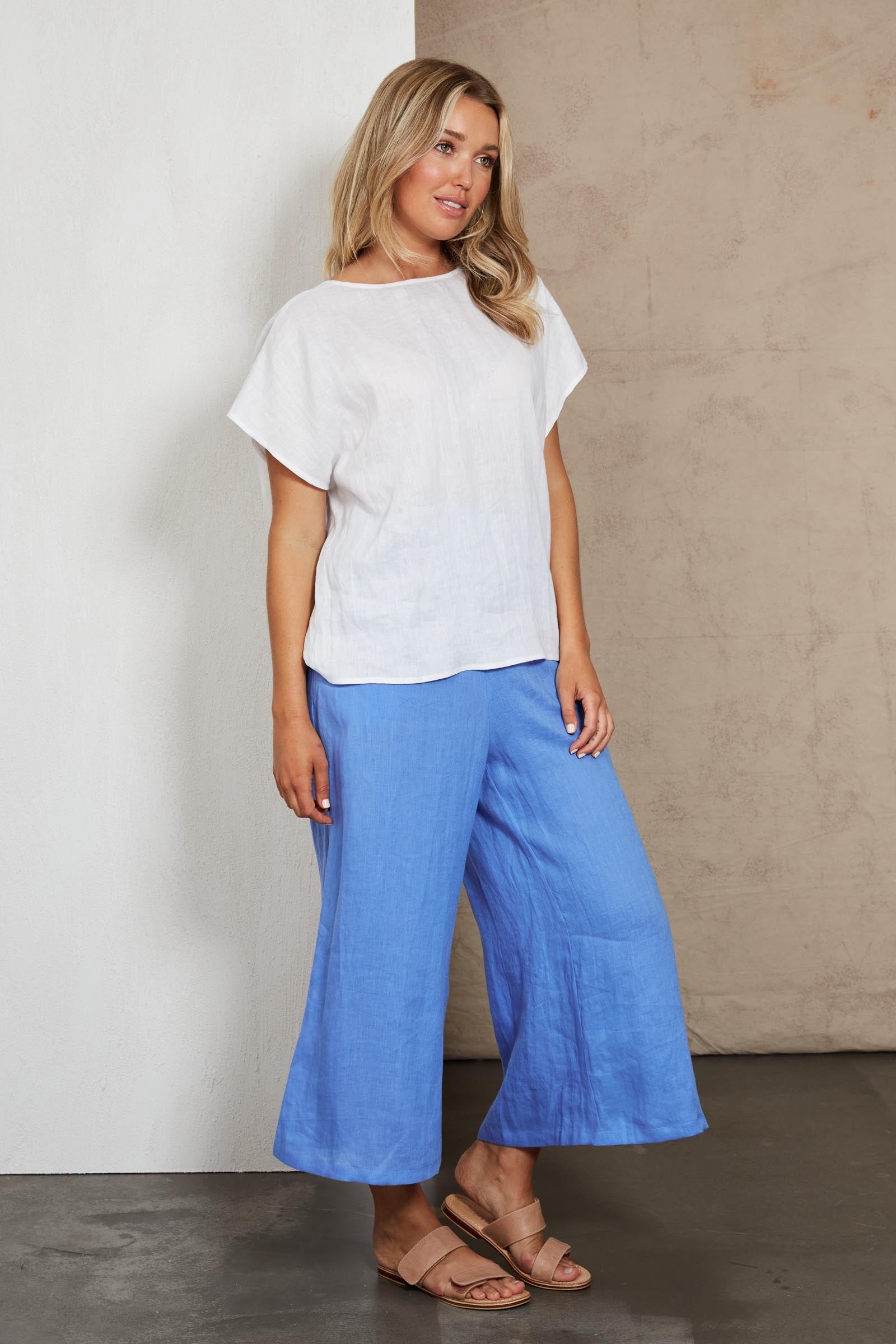 Indica Twist Top - Salt - eb&ive Clothing - Top S/S Linen