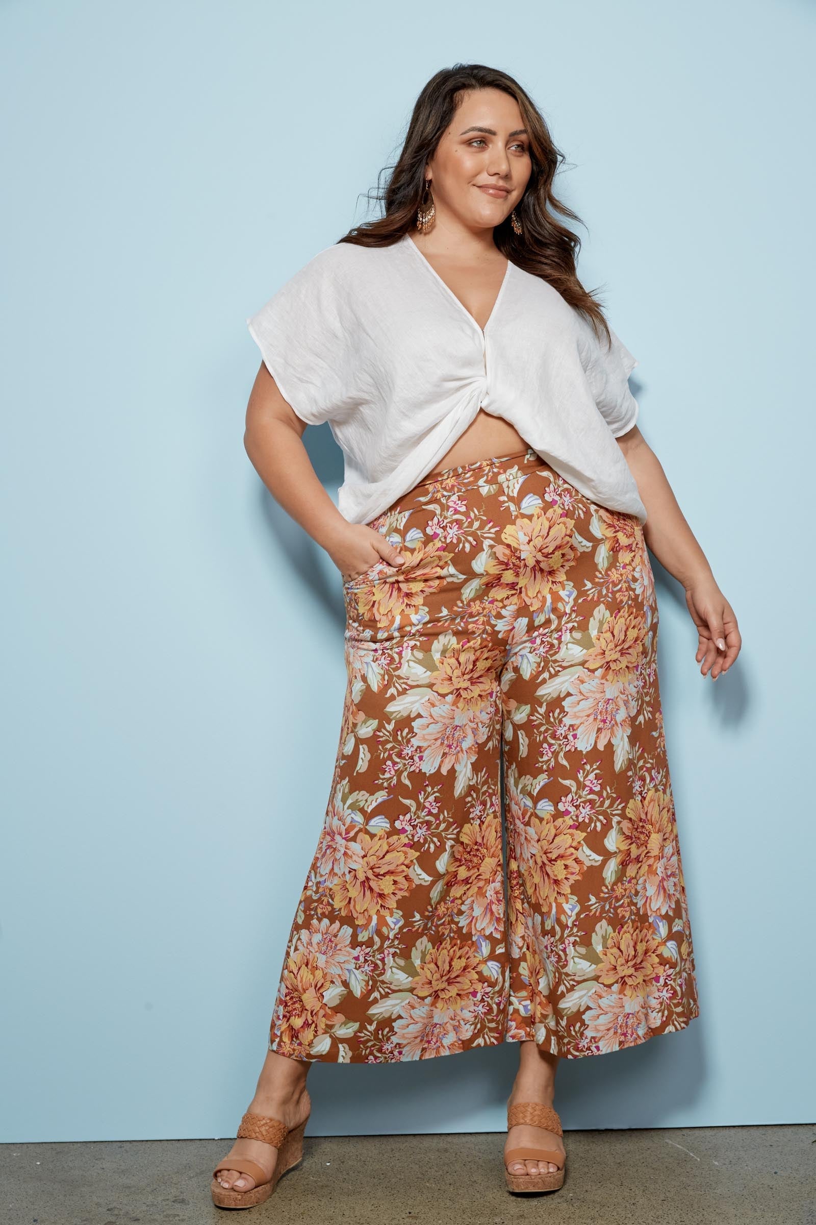 Indica Twist Top - Salt - eb&ive Clothing - Top S/S Linen