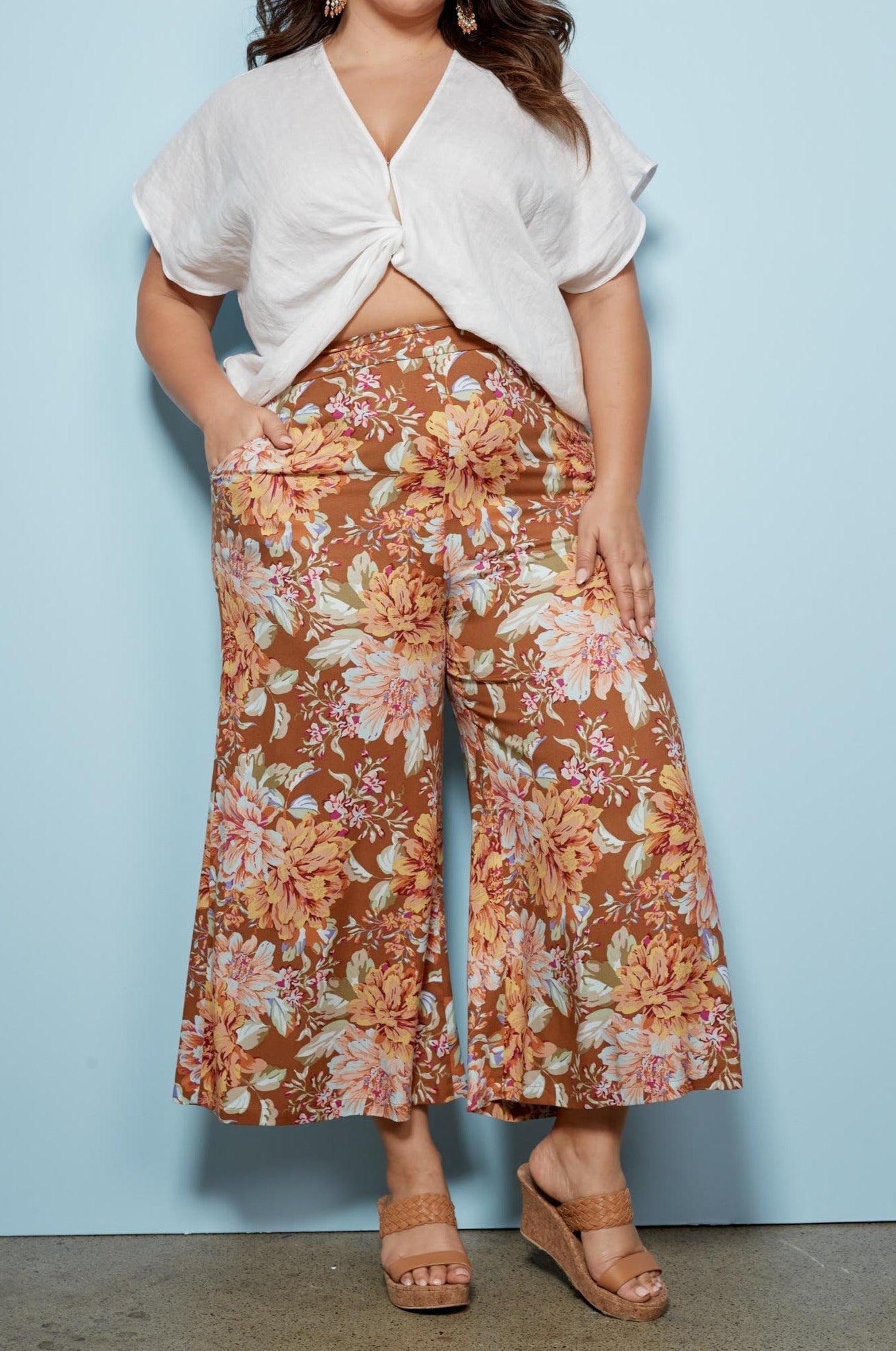 Plumeria Pant - Clay Jardin - eb&ive Clothing - Pant Relaxed Crop