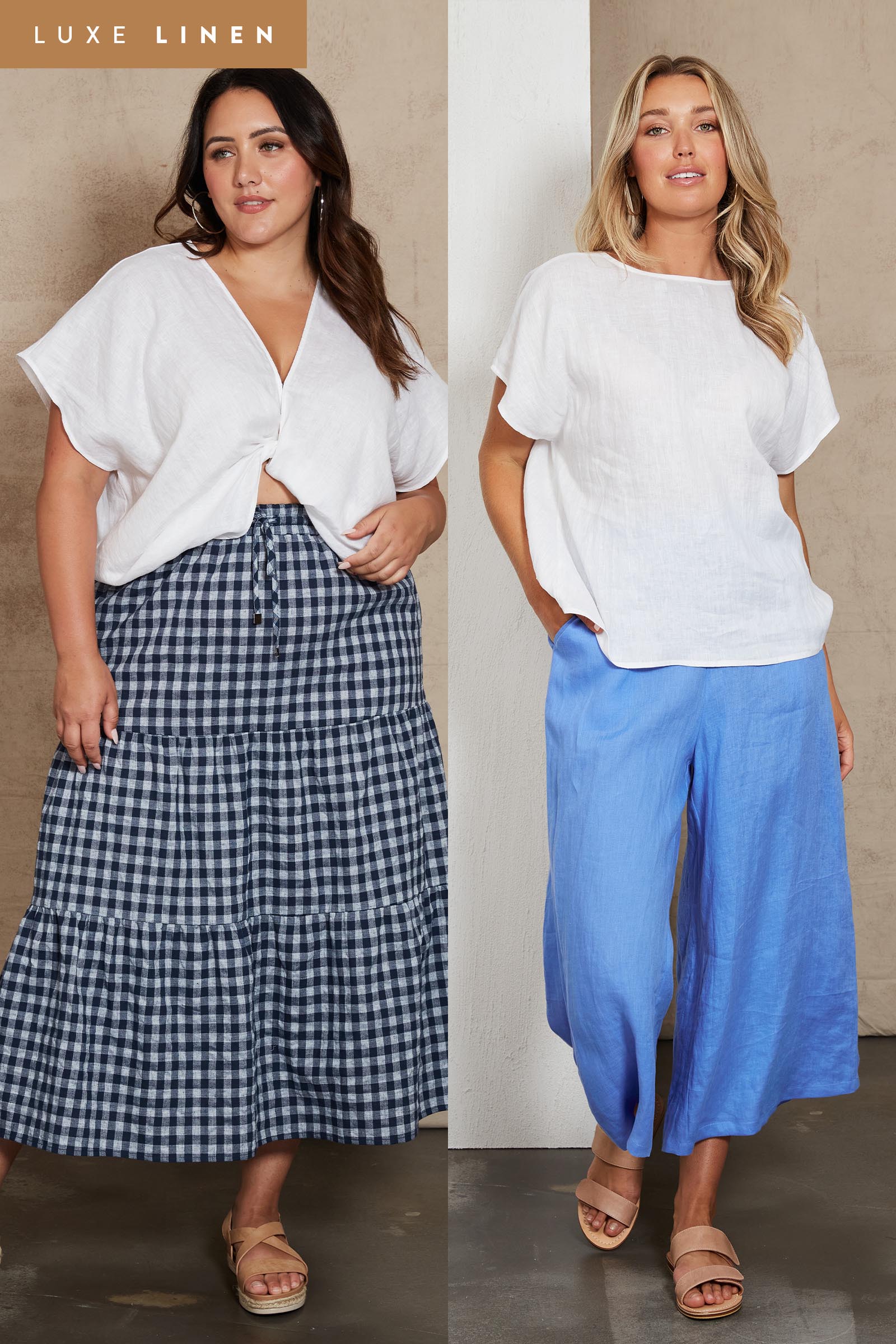 Indica Twist Top - Salt - eb&ive Clothing - Top S/S Linen