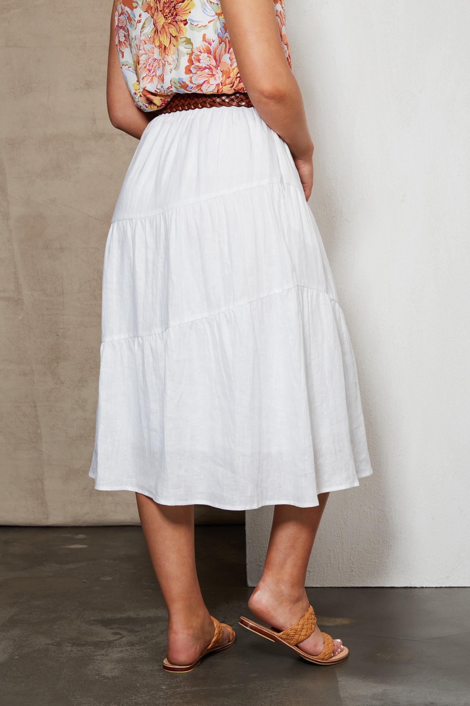 Indica Skirt - Salt - eb&ive Clothing - Skirt Mid Linen