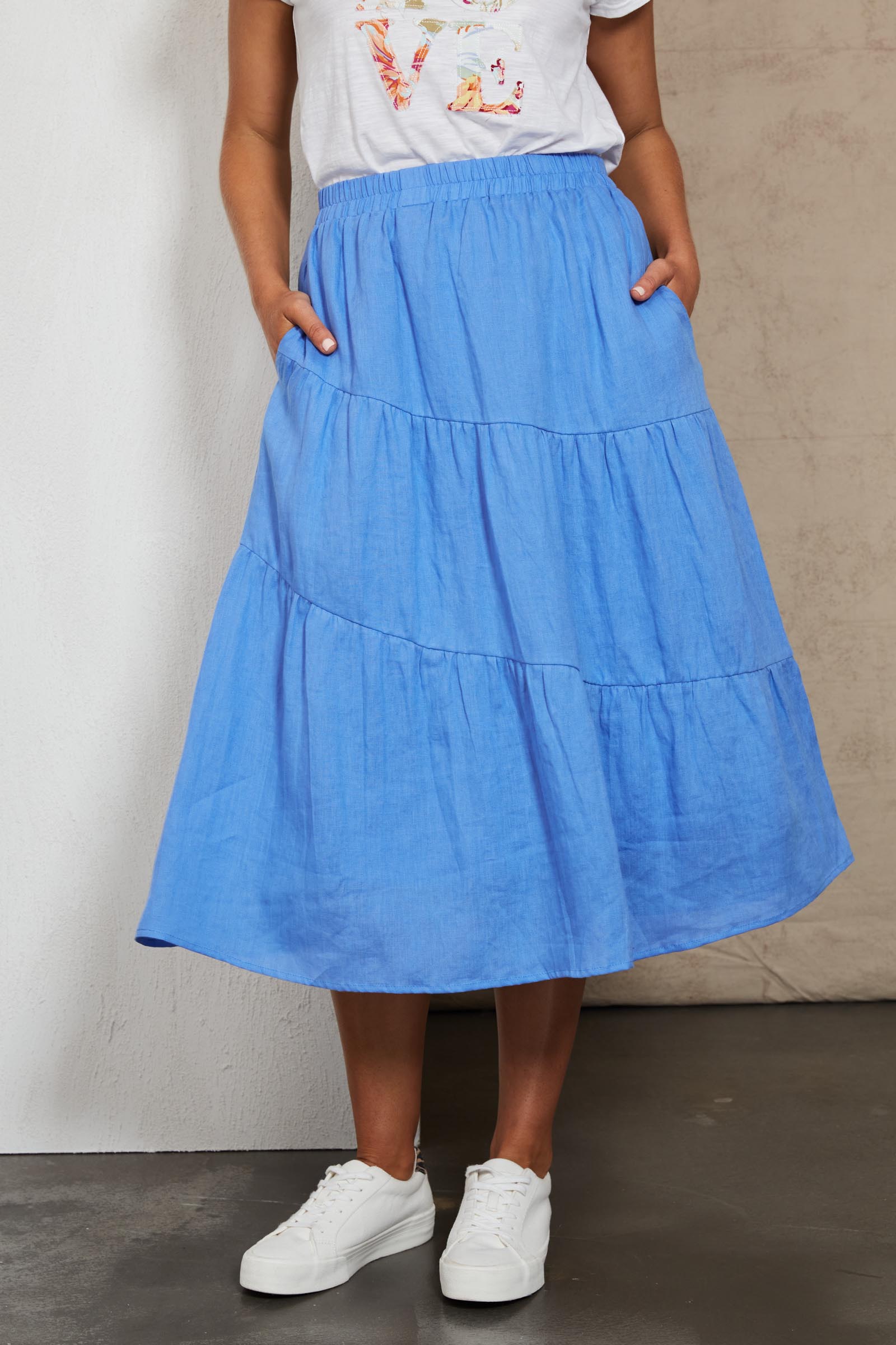 Indica Skirt - Capri - eb&ive Clothing - Skirt Mid Linen