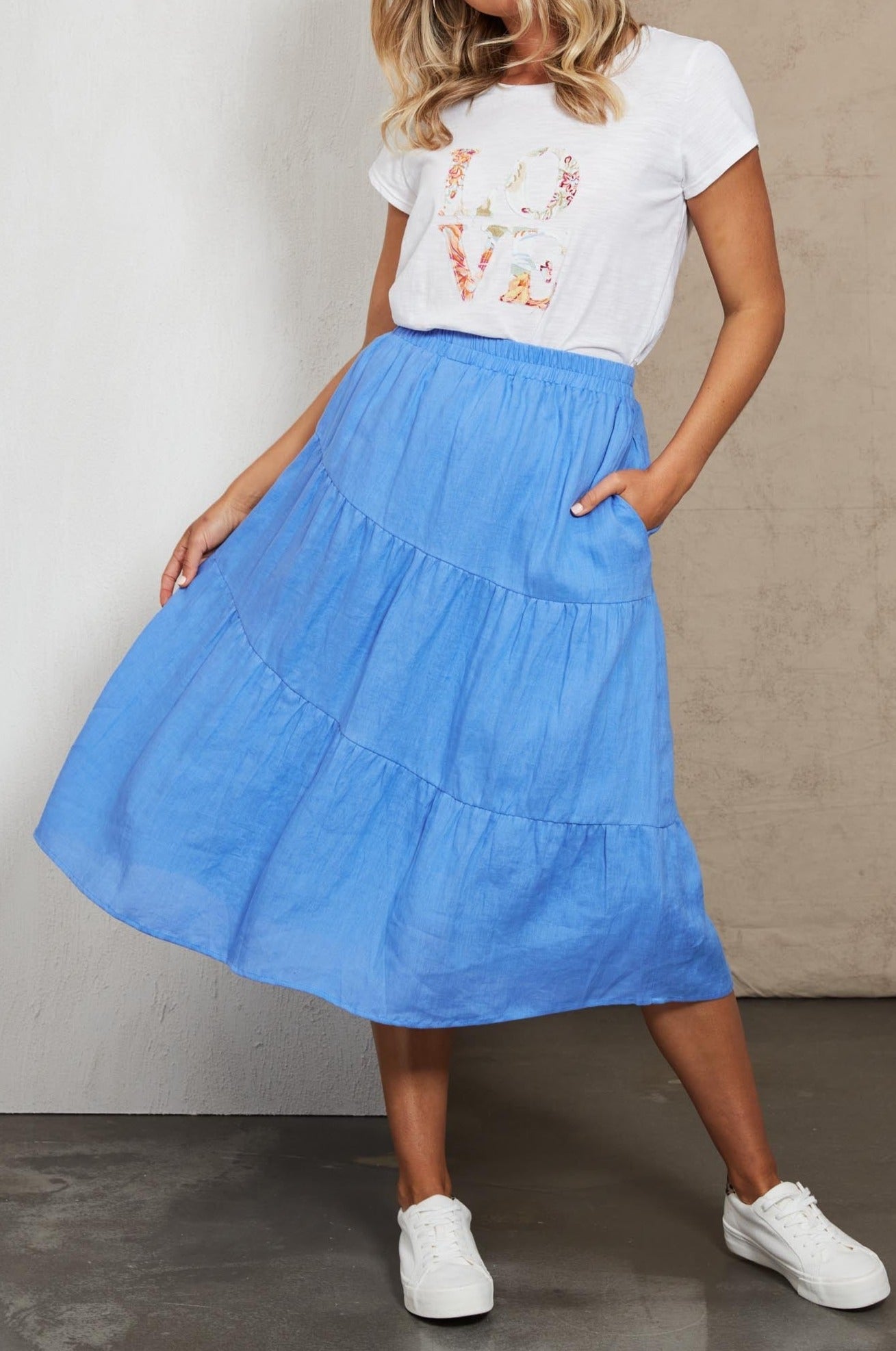 Indica Skirt - Capri - eb&ive Clothing - Skirt Mid Linen