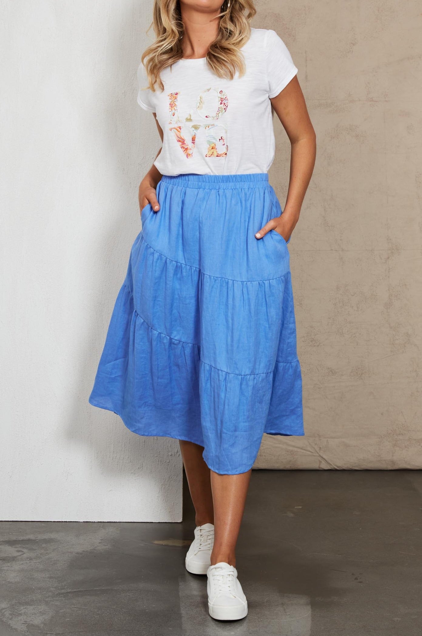 Indica Skirt - Capri - eb&ive Clothing - Skirt Mid Linen