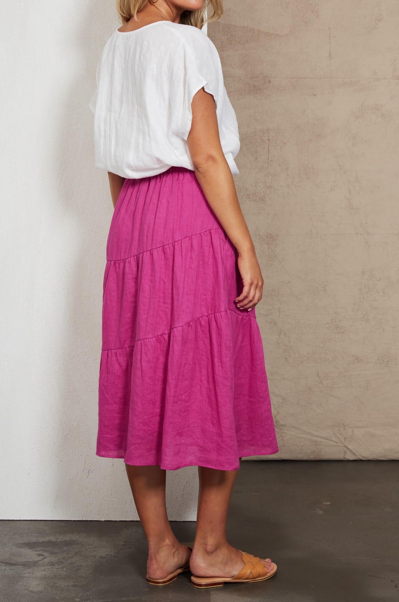 Indica Skirt - Orchid - eb&ive Clothing - Skirt Mid Linen