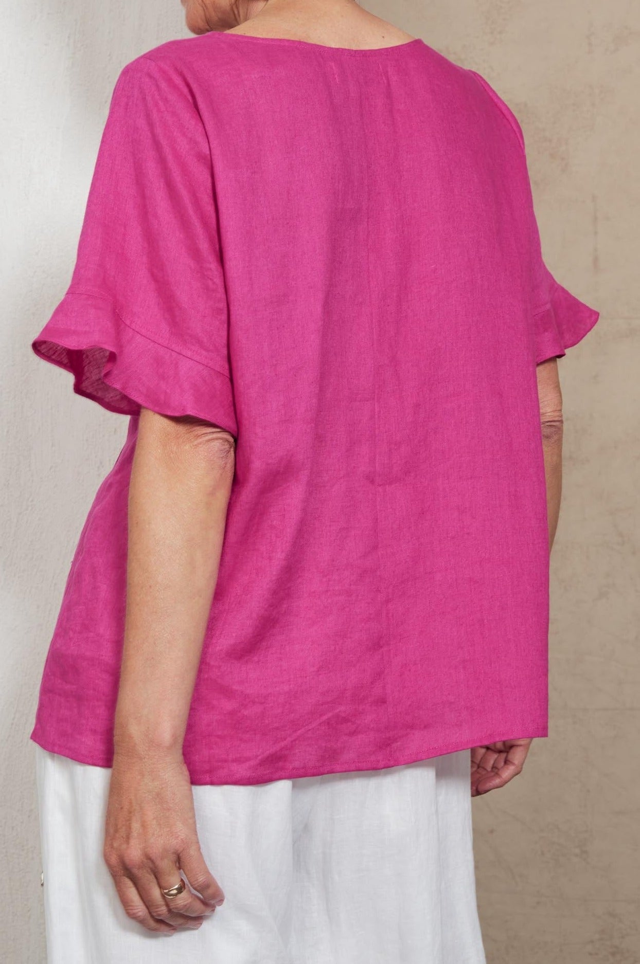 Indica Ruched Top - Orchid - eb&ive Clothing - Top S/S Linen