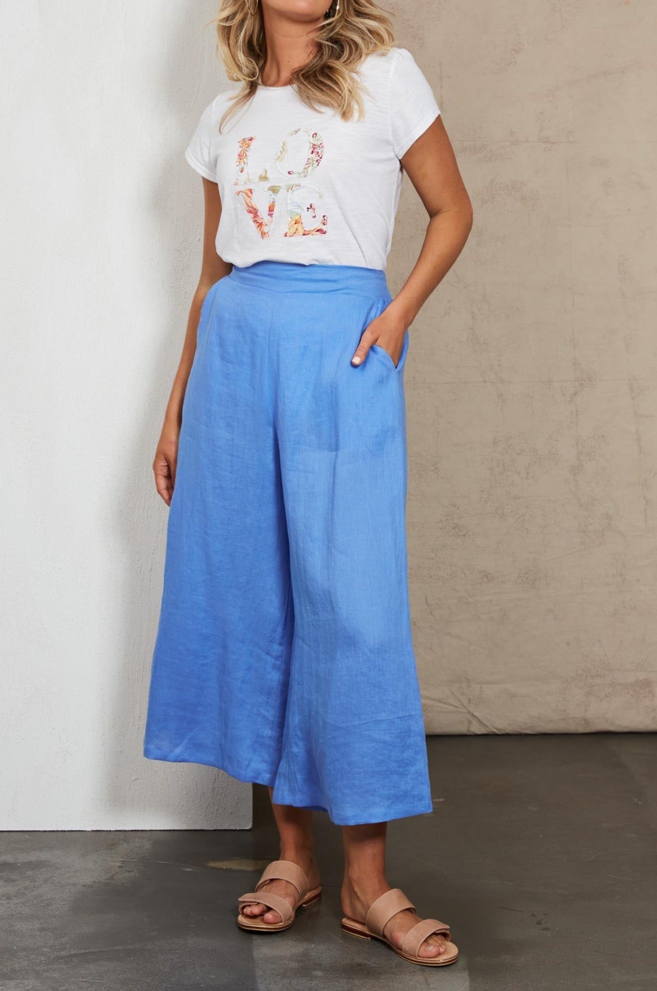 Indica Crop Pant - Capri - eb&ive Clothing - Pant Wide Linen