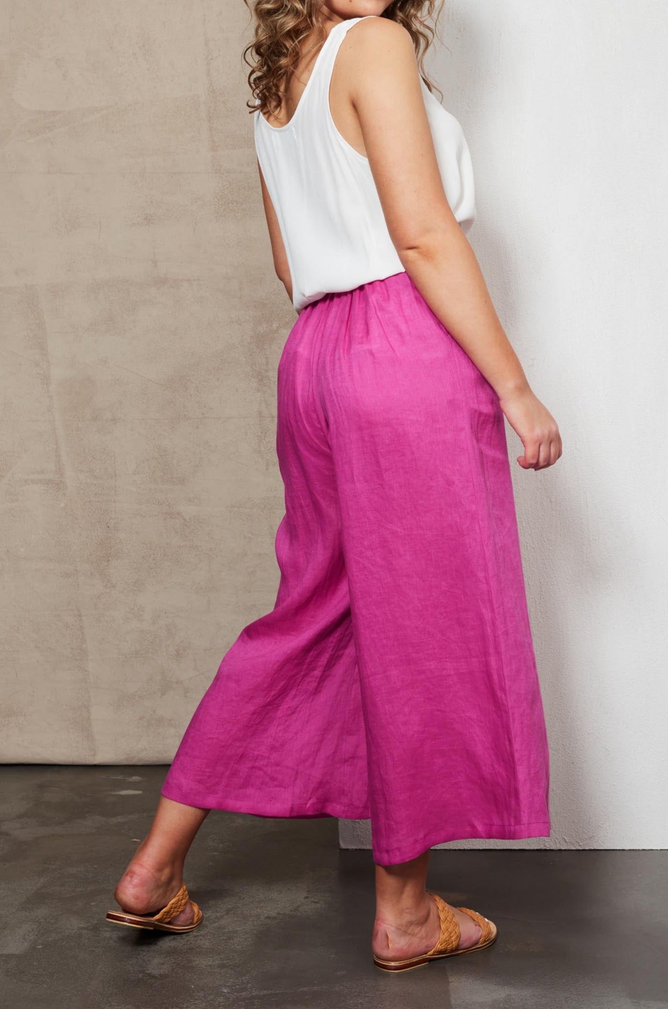 Indica Crop Pant - Orchid - eb&ive Clothing - Pant Wide Linen