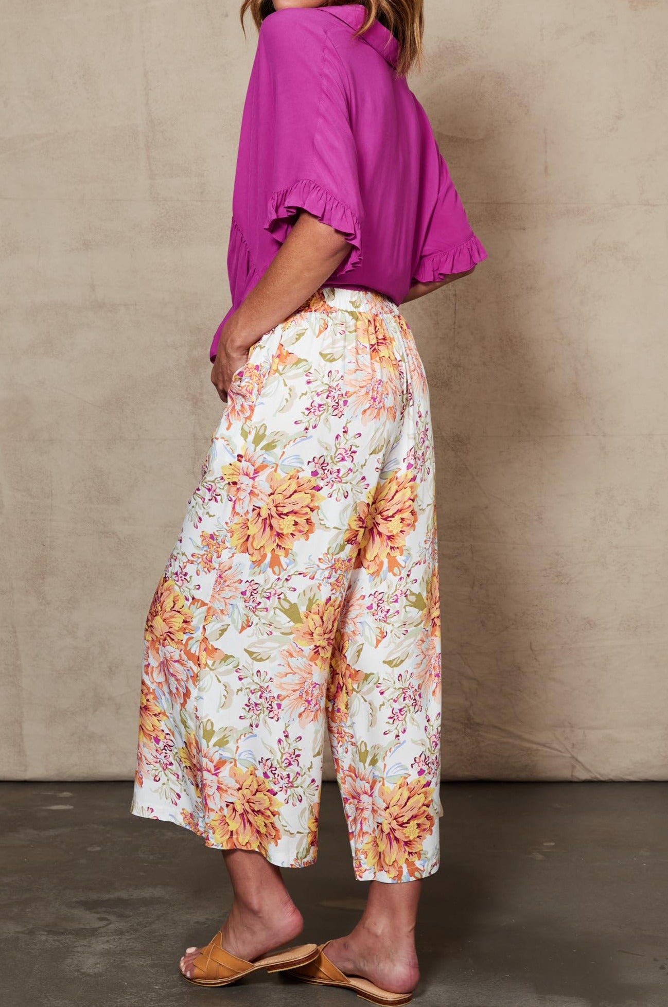 Plumeria Pant - Salt Jardin - eb&ive Clothing - Pant Relaxed Crop