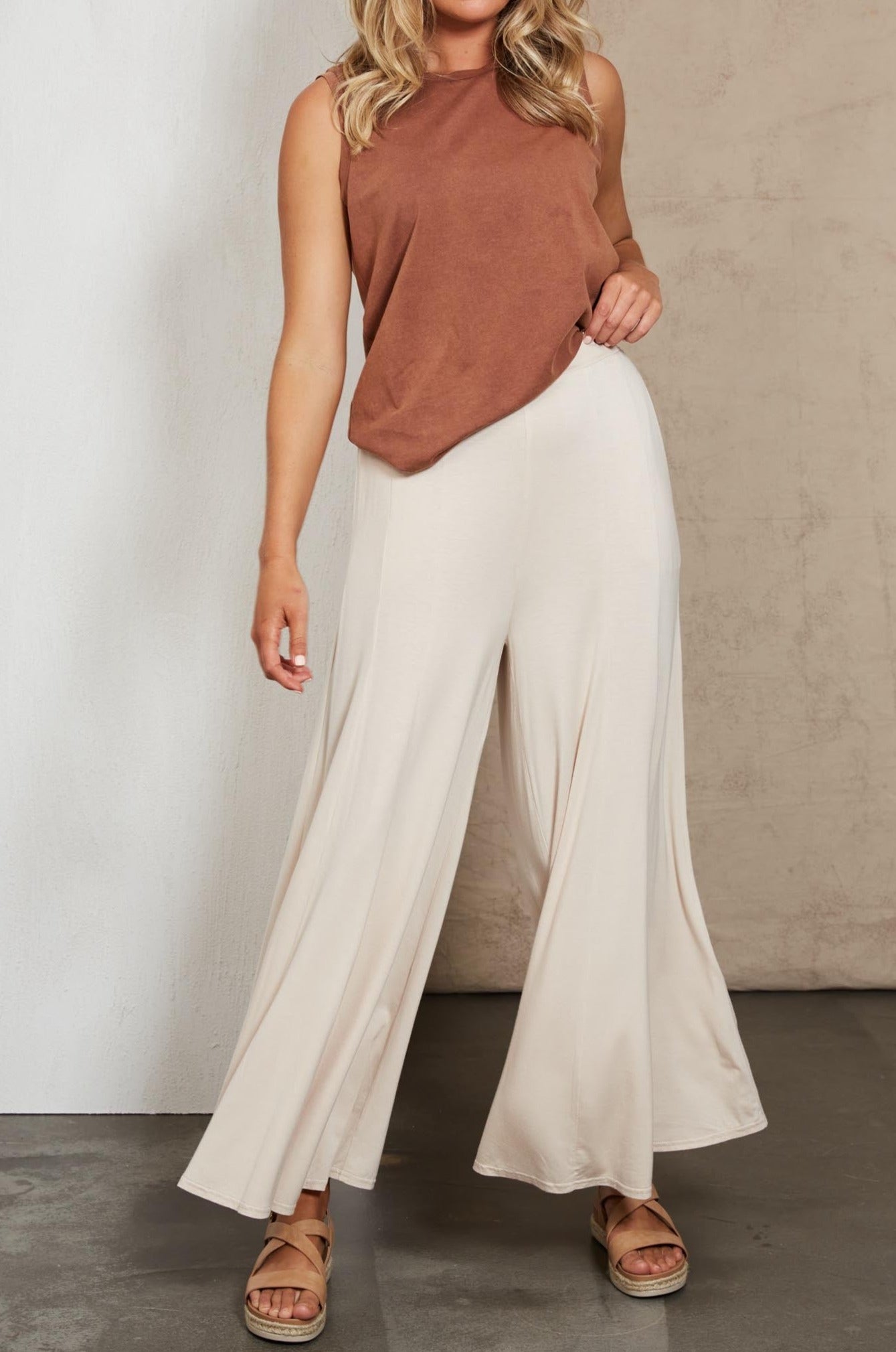 Zinnia Wide Leg Pant - Tusk - eb&ive Clothing - Pant Wide