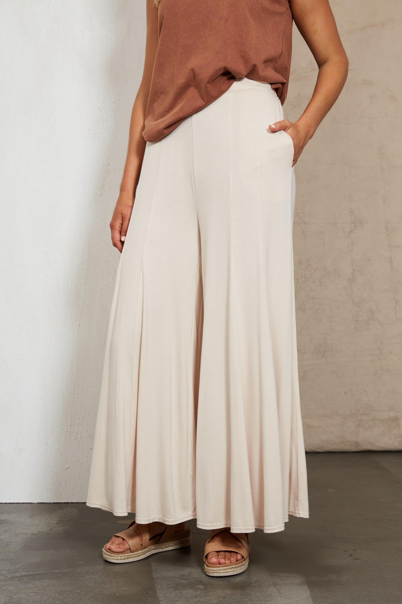 Zinnia Wide Leg Pant - Tusk - eb&ive Clothing - Pant Wide