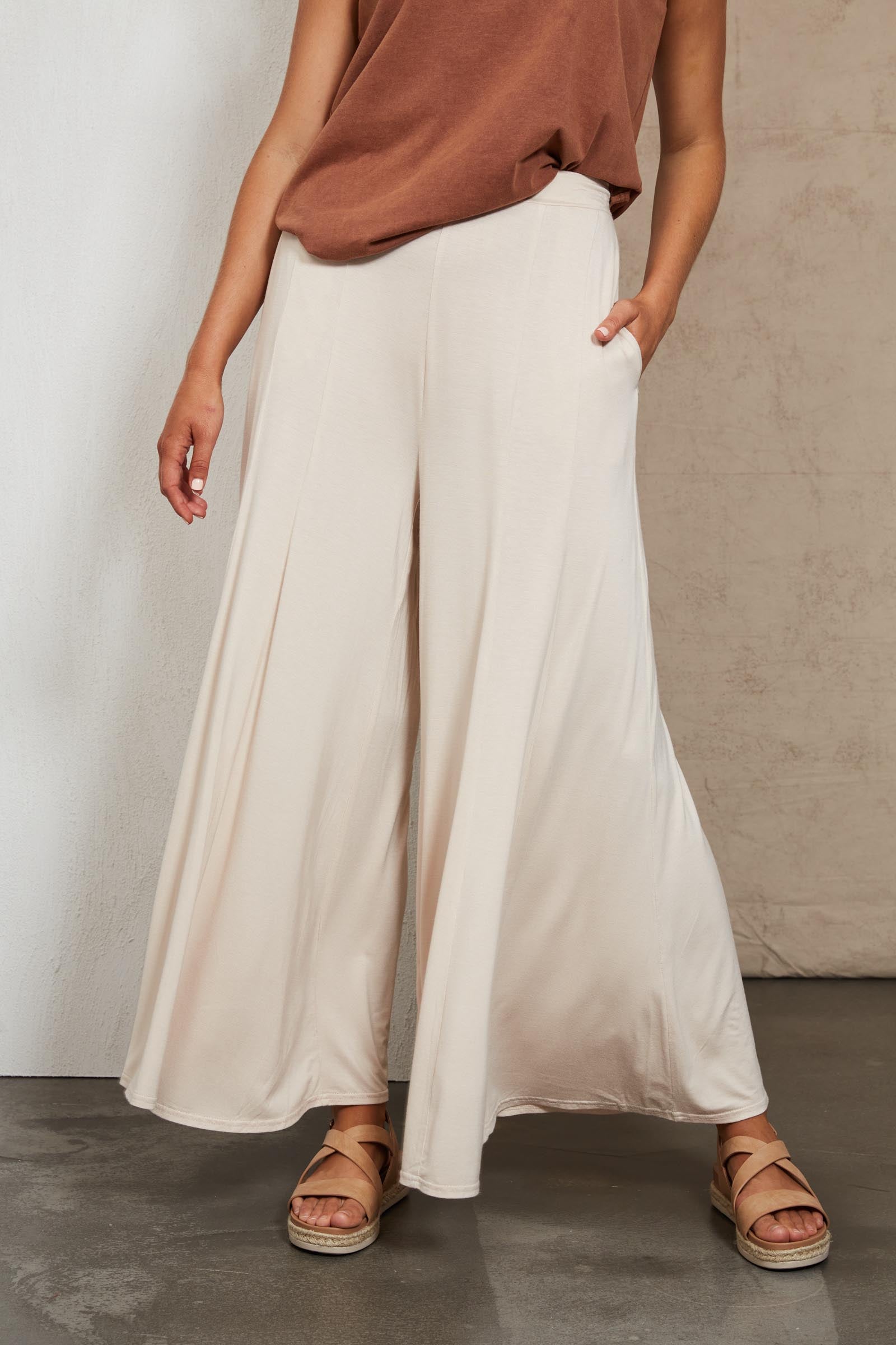 Zinnia Wide Leg Pant - Tusk - eb&ive Clothing - Pant Wide