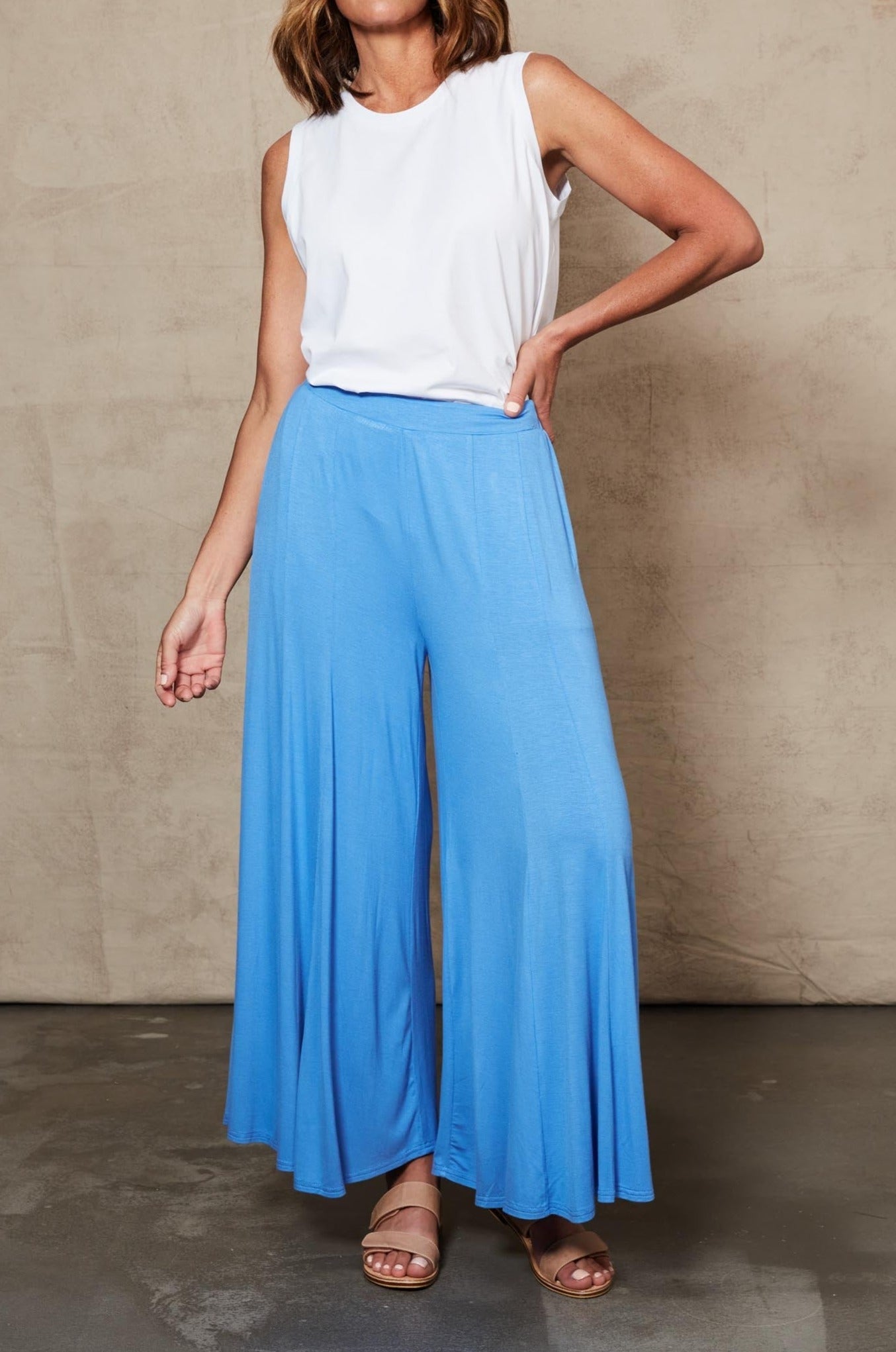 Zinnia Wide Leg Pant - Bleu - eb&ive Clothing - Pant Wide