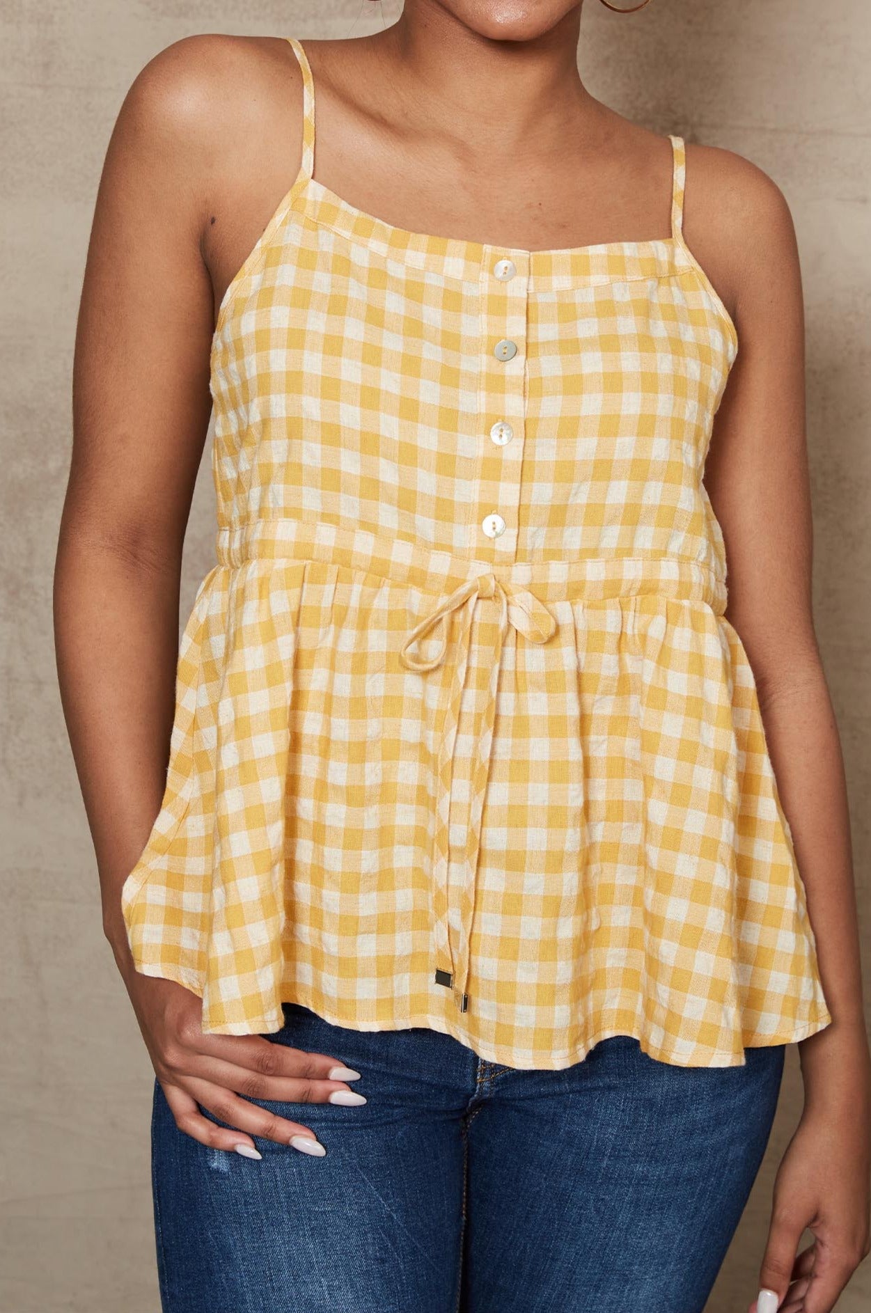 Mimosa Tank - Honeycomb - eb&ive Clothing - Top Strappy Linen