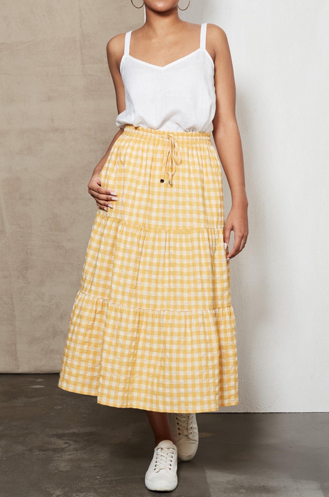 Mimosa Skirt - Honeycomb - eb&ive Clothing - Skirt Mid Linen