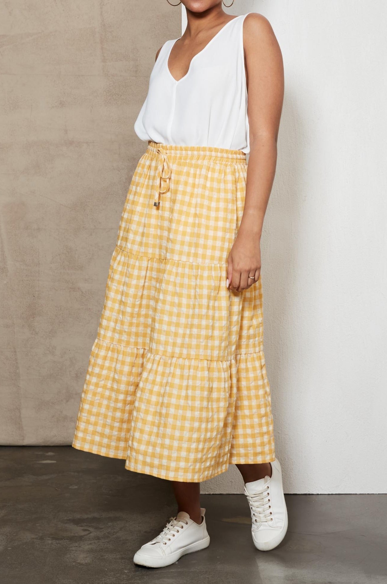 Mimosa Skirt - Honeycomb - eb&ive Clothing - Skirt Mid Linen