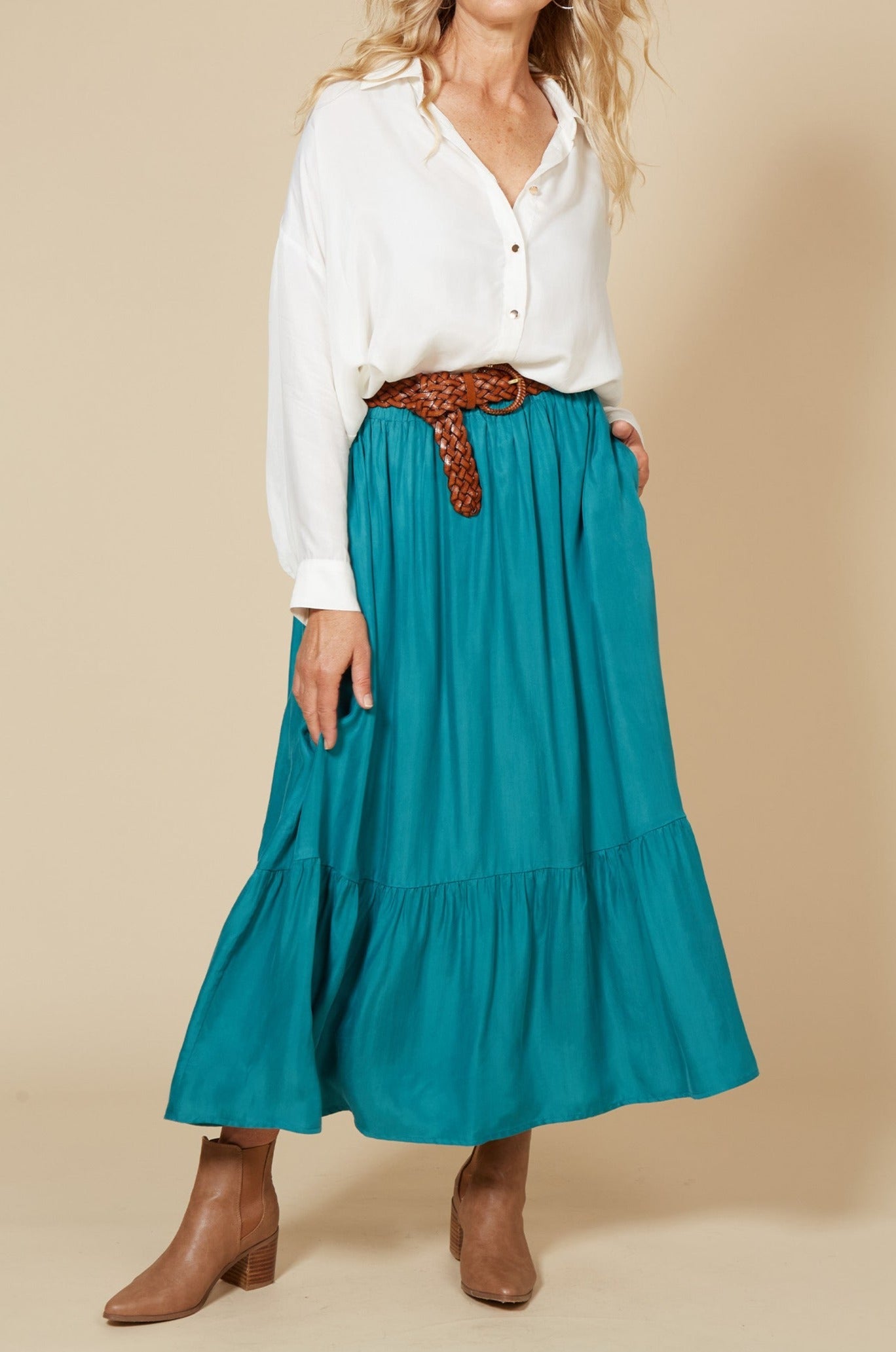 Vienetta Maxi Skirt - Teal