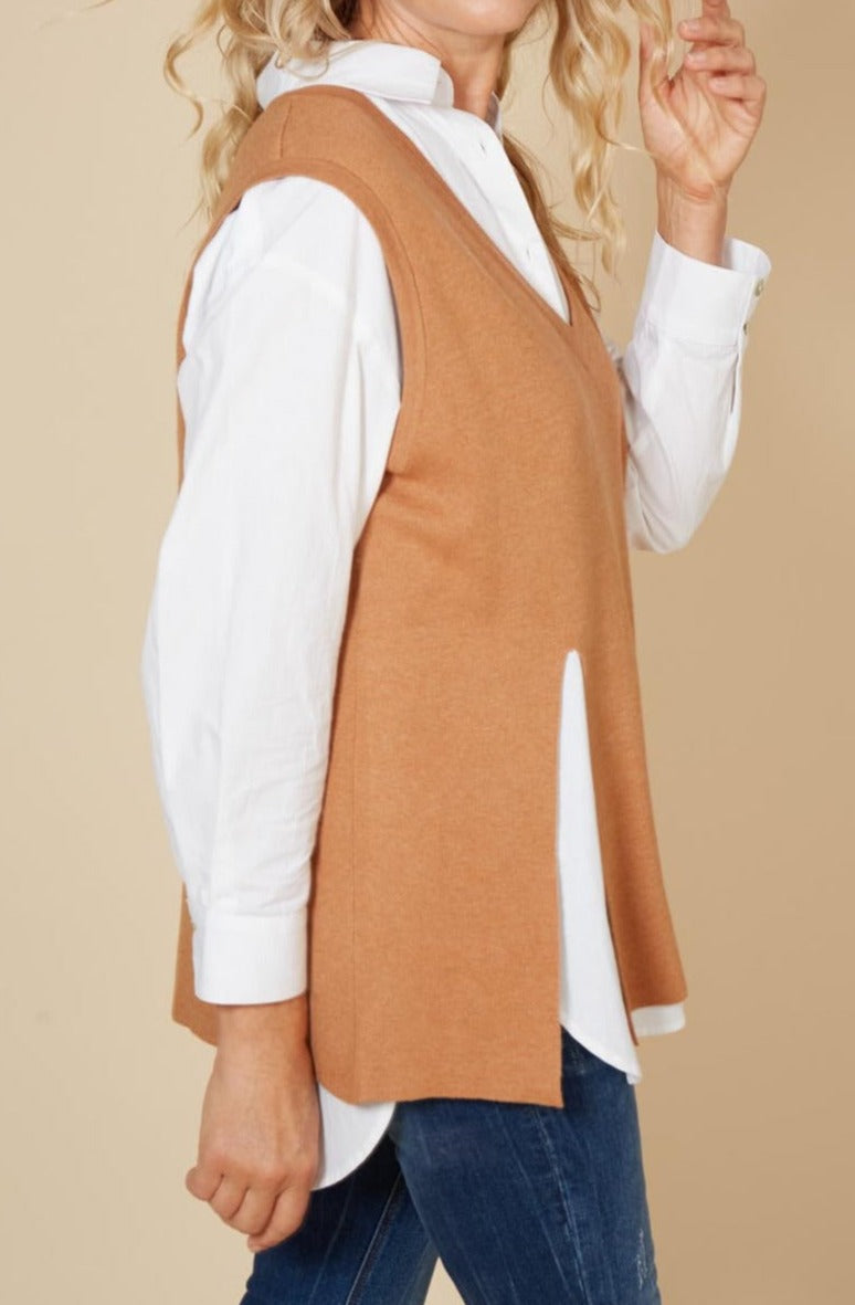 Cleo Vest - Caramel - eb&ive Clothing - Knit Vest