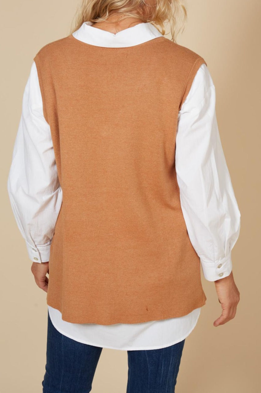 Cleo Vest - Caramel - eb&ive Clothing - Knit Vest