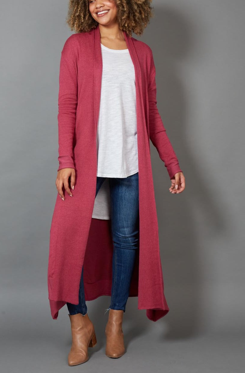 Cleo Longline Cardigan Mulberry