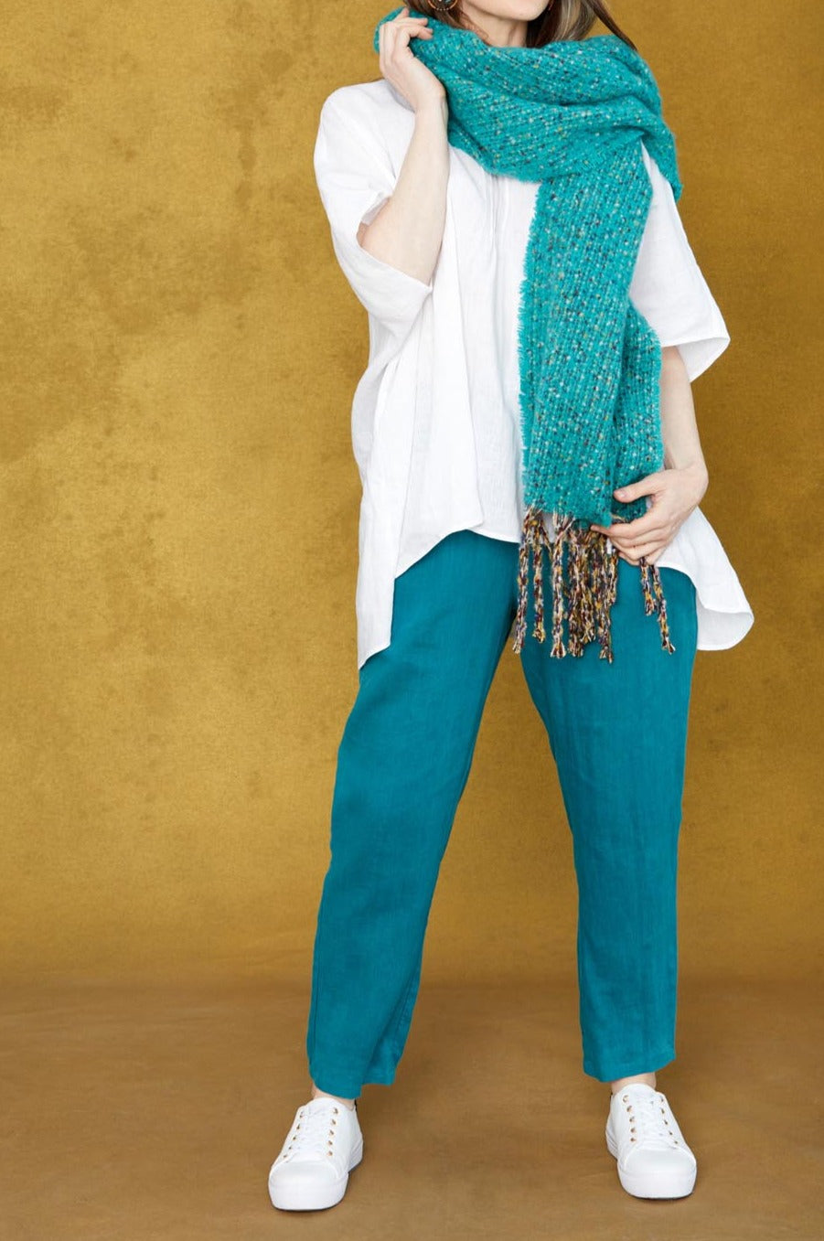 Diaz Relaxed Pant - Teal - eb&ive Clothing - Pant Relaxed Linen