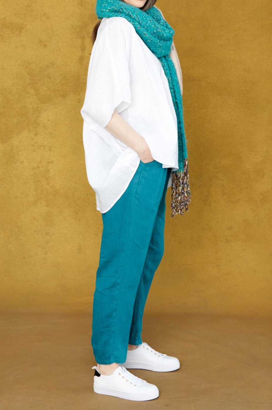 Diaz Relaxed Pant - Teal - eb&ive Clothing - Pant Relaxed Linen