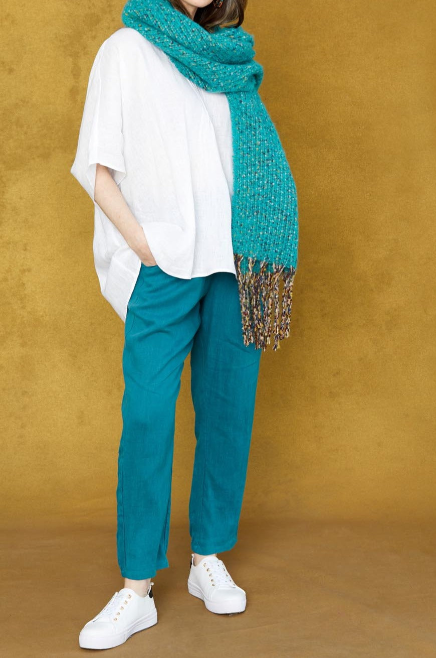 Diaz Relaxed Pant - Teal - eb&ive Clothing - Pant Relaxed Linen