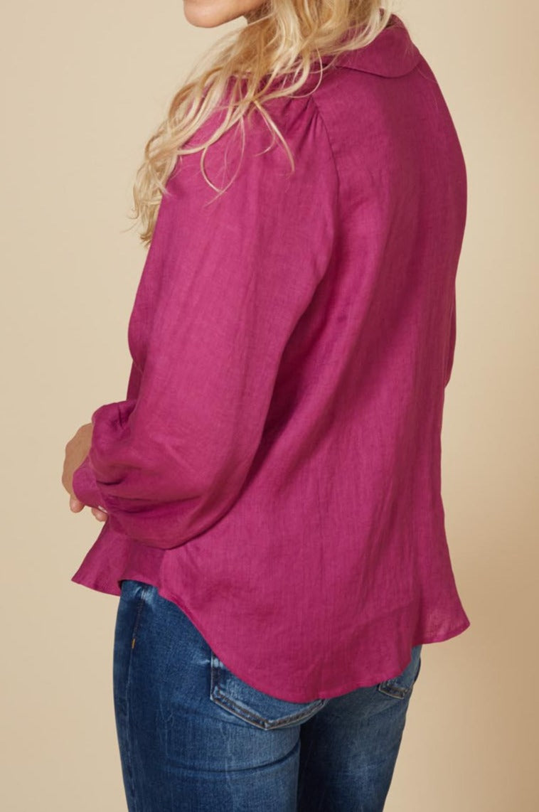 Diaz Blouse - Mulberry - eb&ive Clothing - Shirt L/S Linen