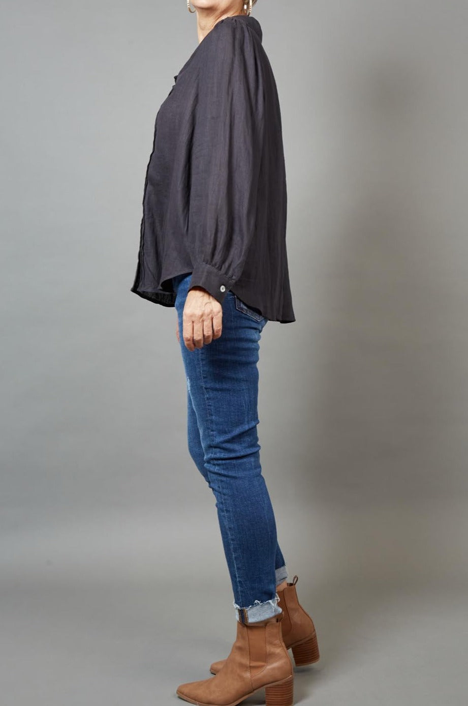 Diaz Blouse - Shale - eb&ive Clothing - Shirt L/S Linen