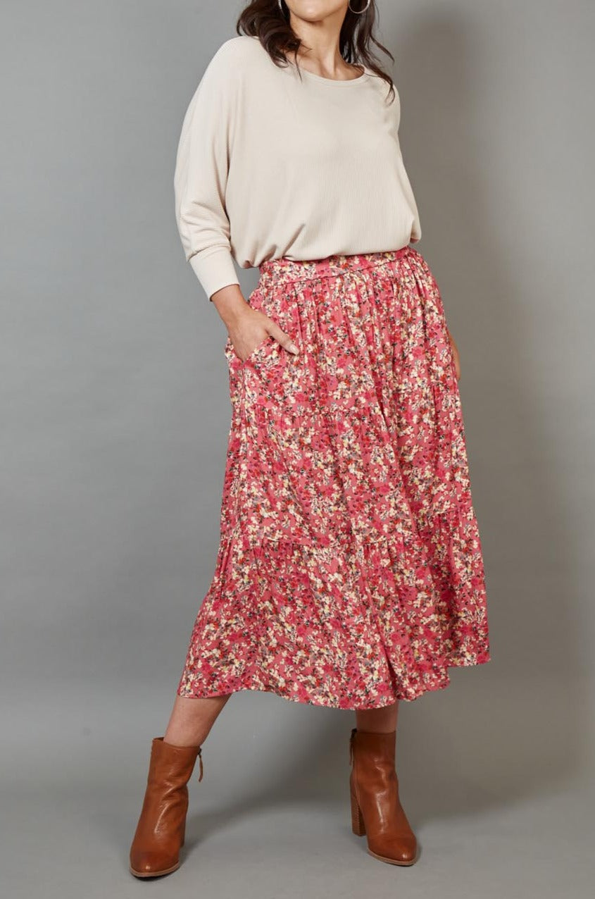 Milli Skirt - Rose Ditsy - eb&ive Clothing - Skirt Maxi