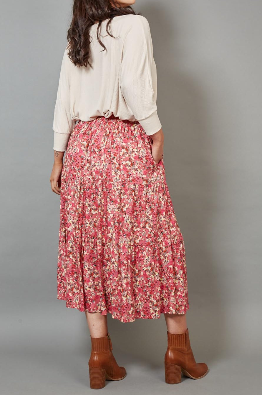 Milli Skirt - Rose Ditsy - eb&ive Clothing - Skirt Maxi