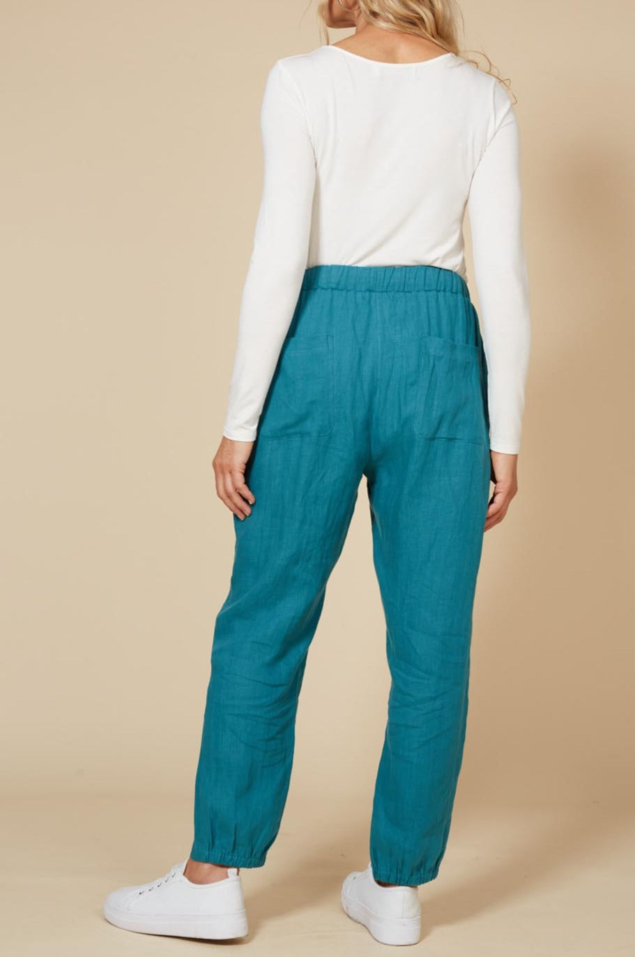 Diaz Relaxed Pant - Teal - eb&ive Clothing - Pant Relaxed Linen