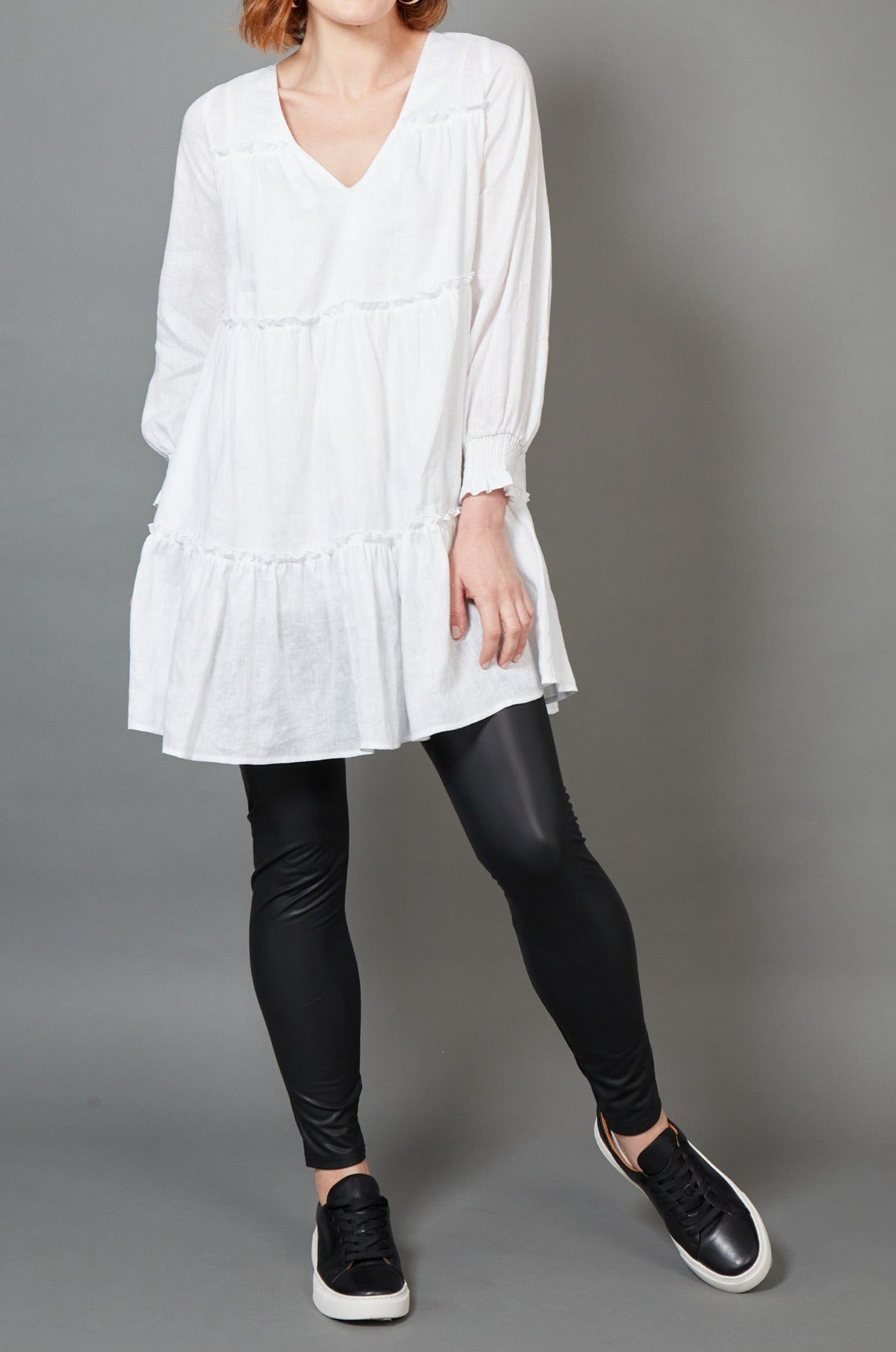 Diaz Dress - Blanc - eb&ive Clothing - Dress Mid Linen