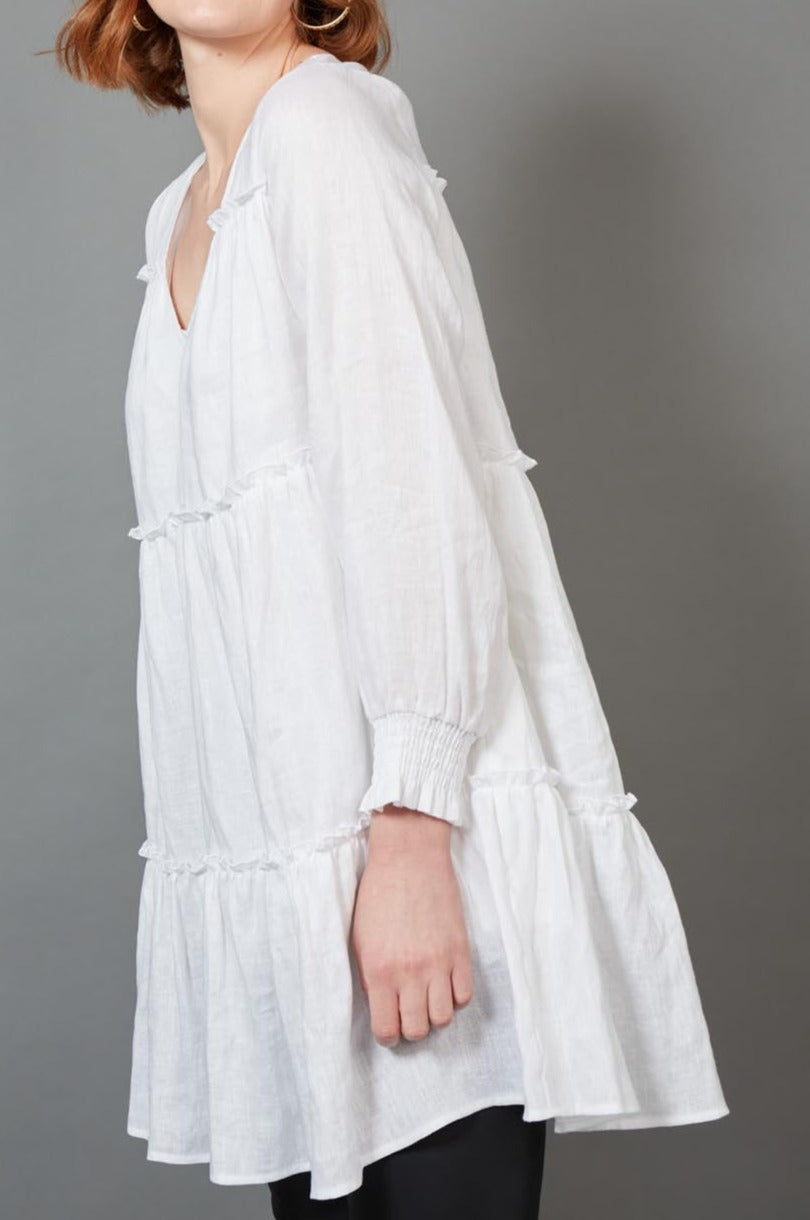 Diaz Dress - Blanc - eb&ive Clothing - Dress Mid Linen