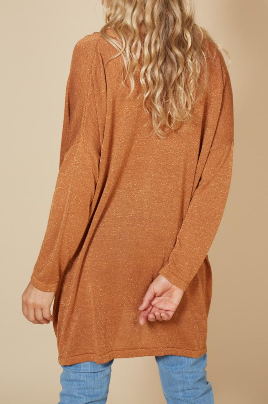 Tyra Cowl Knit - Caramel - eb&ive Clothing - Top L/S Dressy