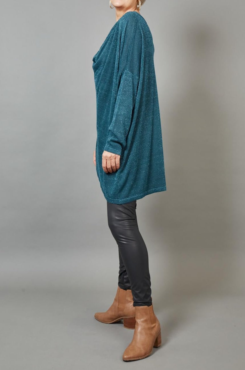 Tyra Cowl Knit - Teal - eb&ive Clothing - Top L/S Dressy