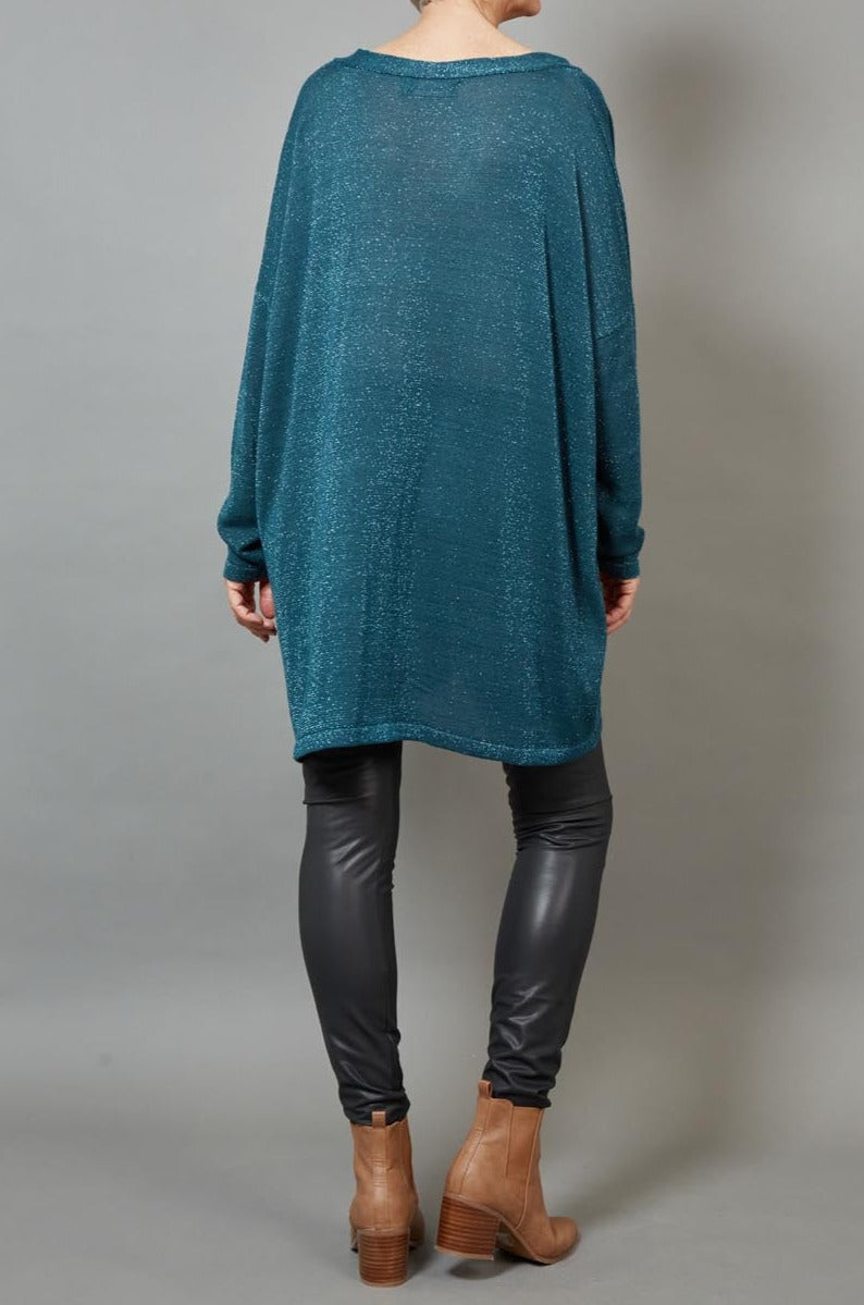 Tyra Cowl Knit - Teal - eb&ive Clothing - Top L/S Dressy