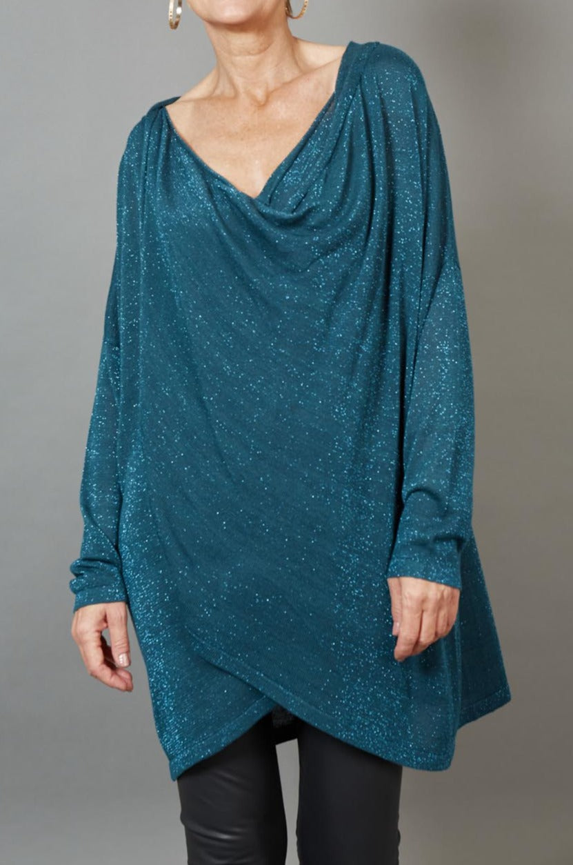 Tyra Cowl Knit - Teal - eb&ive Clothing - Top L/S Dressy