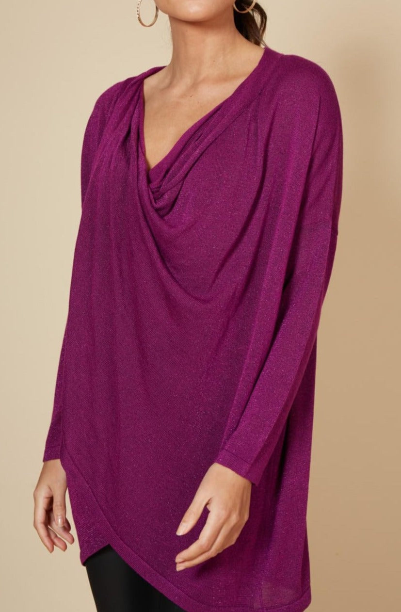 Tyra Cowl Knit - Mulberry - eb&ive Clothing - Top L/S Dressy