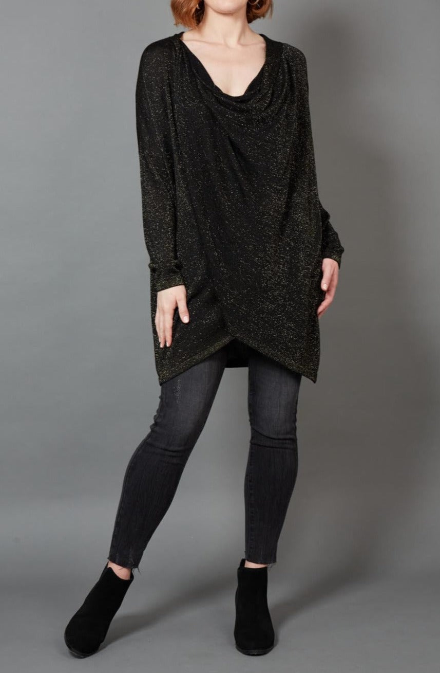 Tyra Cowl Knit - Ebony - eb&ive Clothing - Top L/S Dressy