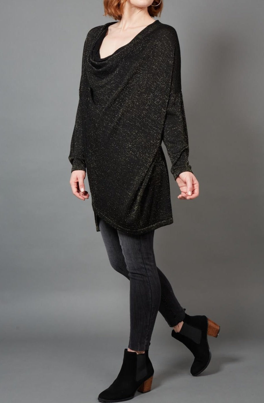 Tyra Cowl Knit - Ebony - eb&ive Clothing - Top L/S Dressy